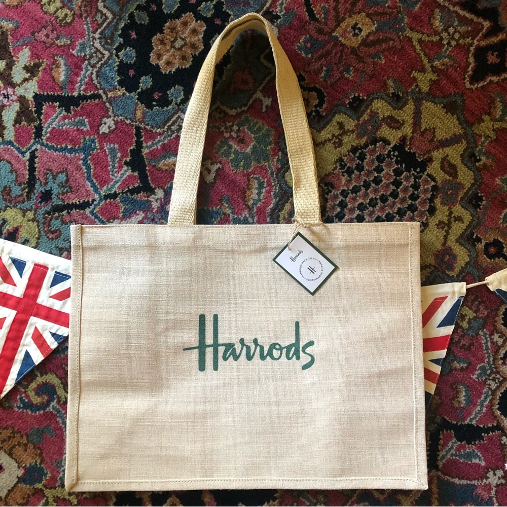 NEW Harrods Jute Reusuable Shopper